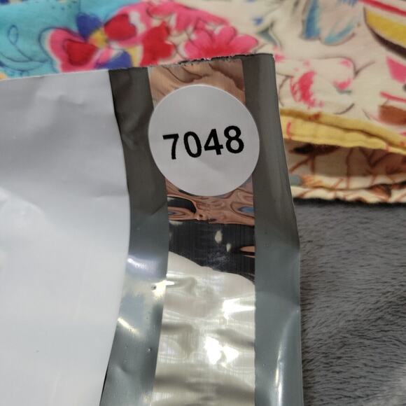 MKM Shirt Womens Small Pink Patchwork Strap Tank Top Beige Smocked Back Button - Picture 11 of 11